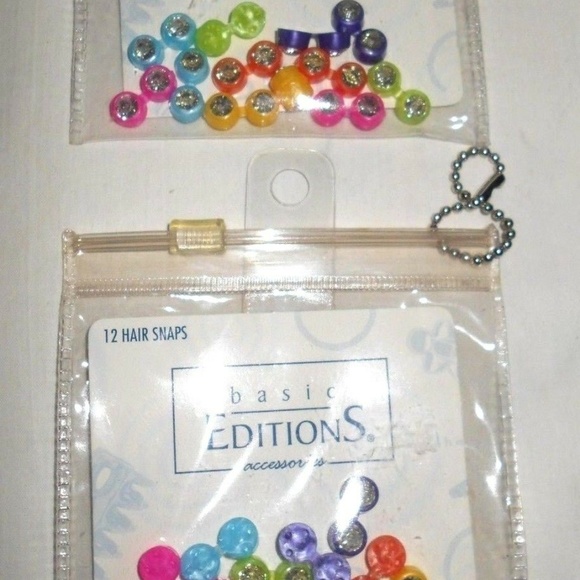 Vintage 24 Pc Editions Rhinestones Multi Color Hair Snaps